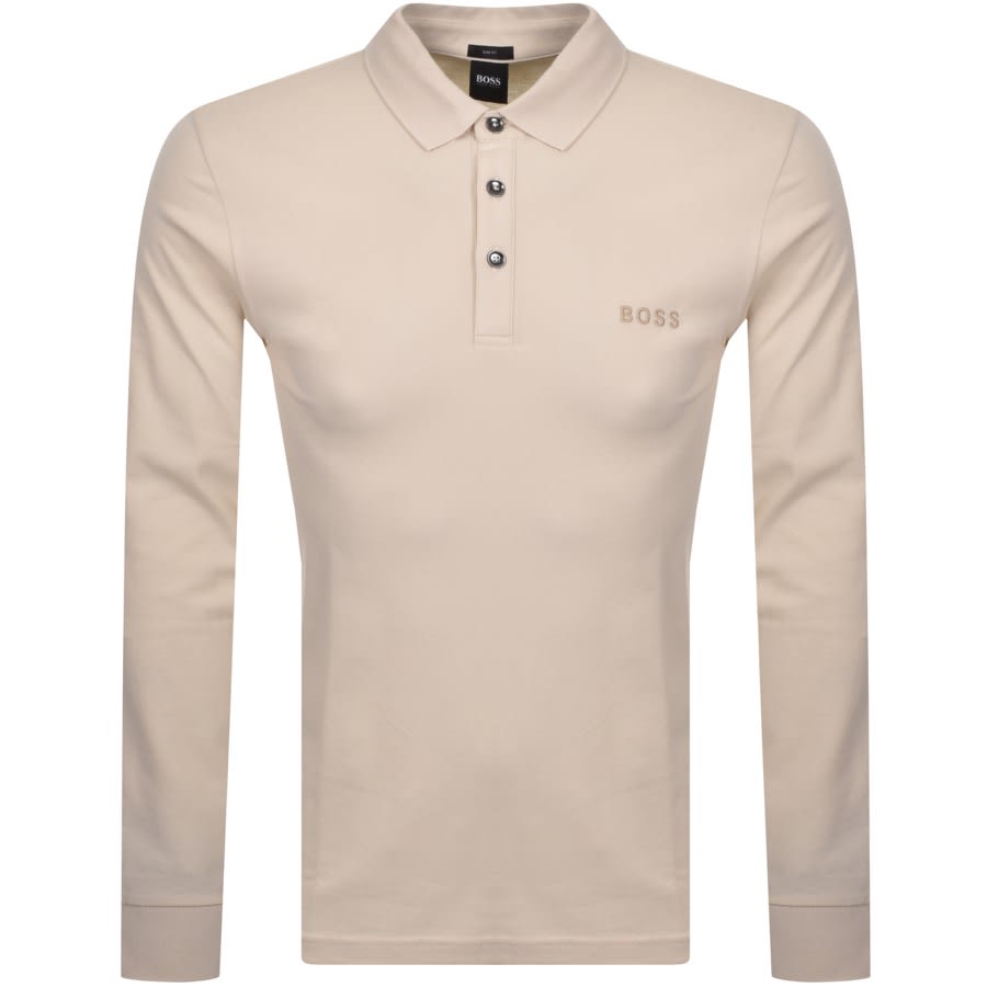 Alternative Image for ProductBOSS Long Sleeved Passerflash Polo T Shirt White1